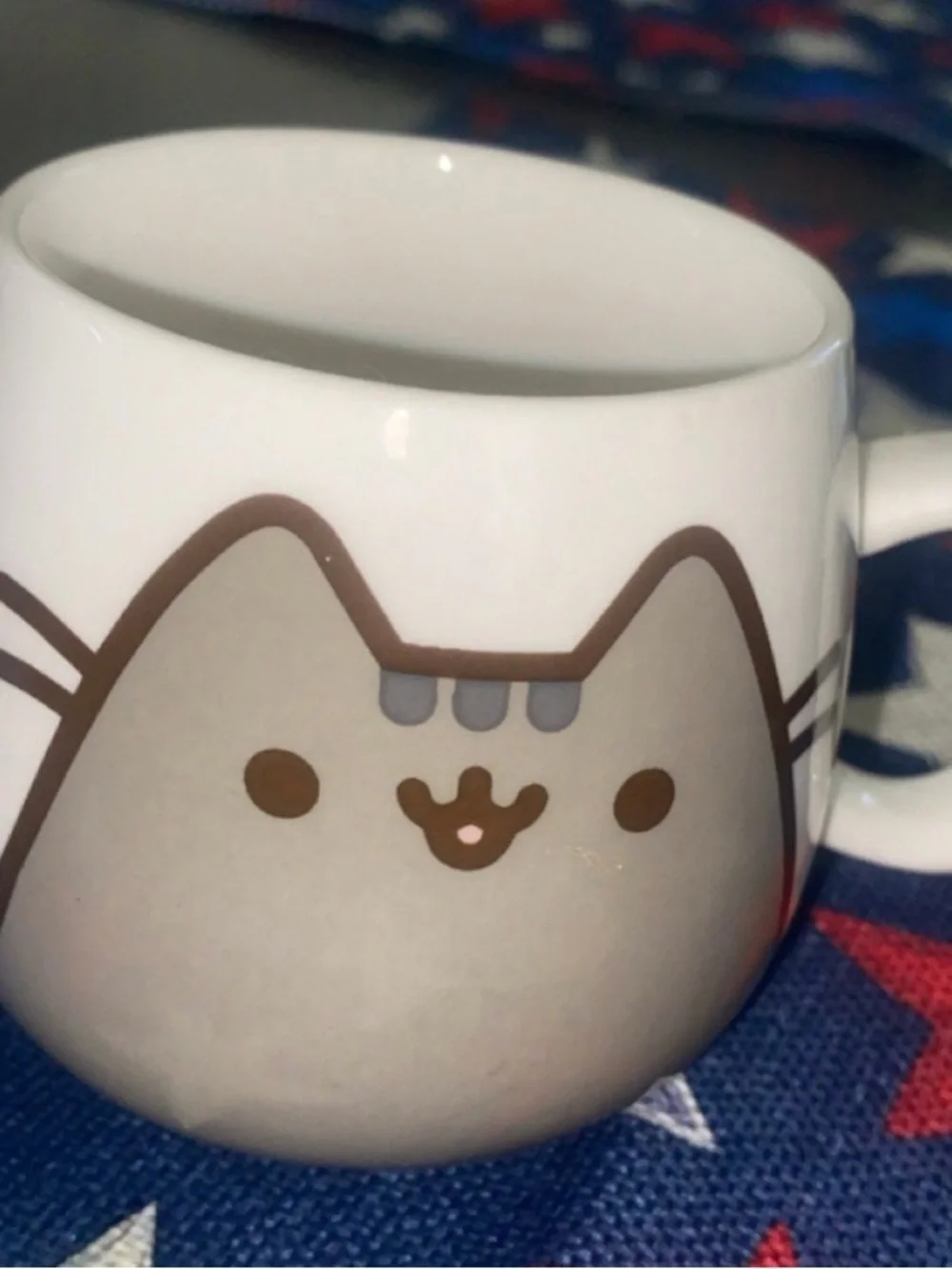 Pusheen Cat Ceramic Mug - White and Light Brown